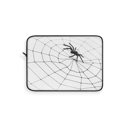 Spider in Web on White  Laptop Sleeve | Unique Laptop Case for Teens, Gift for Artists, Computer Sleeve, Geeky Tech Accessories