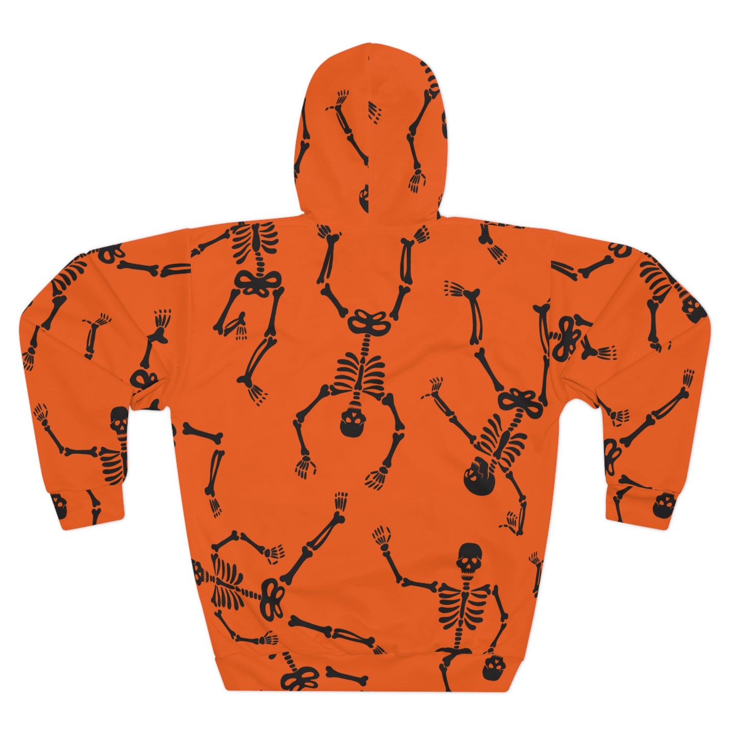 Orange Halloween Skeleton Hoodie, Unisex Pullover, Spooky Fashion, Autumn Style, Cozy Fall Wear, Perfect for Parties