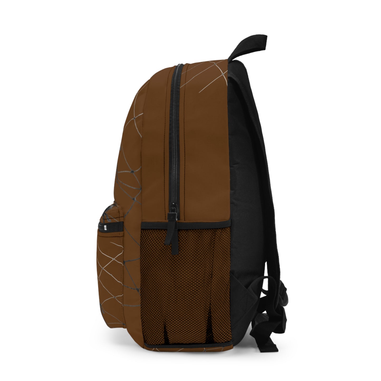 Spider Web on Dark Brown  Backpack, Stylish Daypack for Spooky Season, Ideal for Halloween, School, and Travel, Trendy Gift for Kids and Teens
