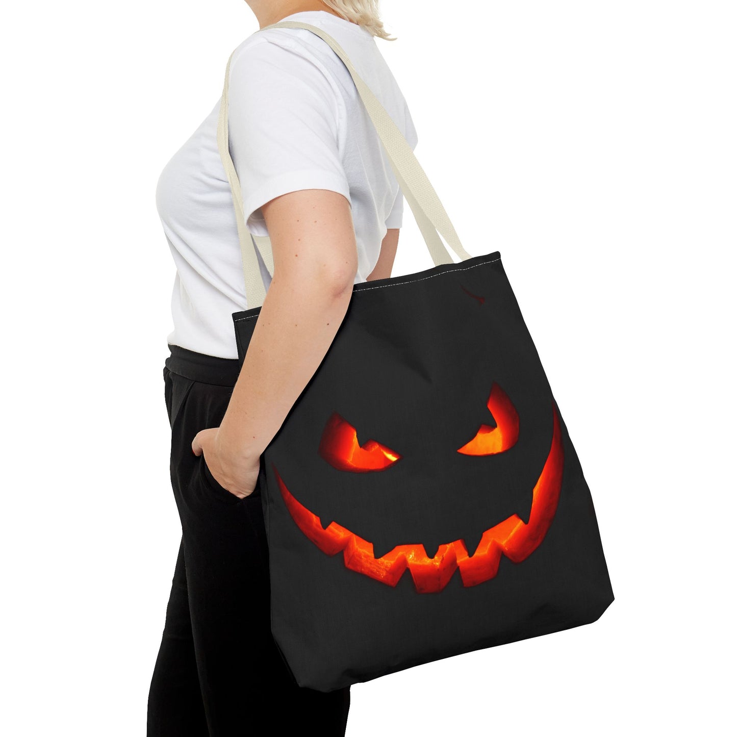 Halloween Pumpkin Tote Bag, Spooky Bag, Trick or Treat, Fall Fashion, Halloween Party Decoration, Ghostly Gift Idea