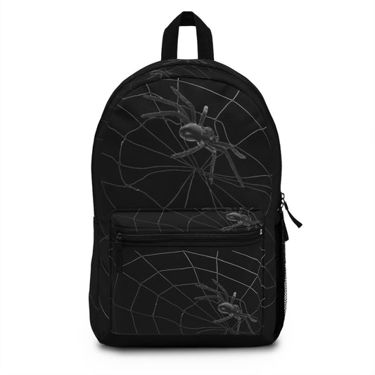 Spider Web on Black Backpack, Stylish Daypack for Spooky Season, Ideal for Halloween, School, and Travel, Trendy Gift for Kids and Teens