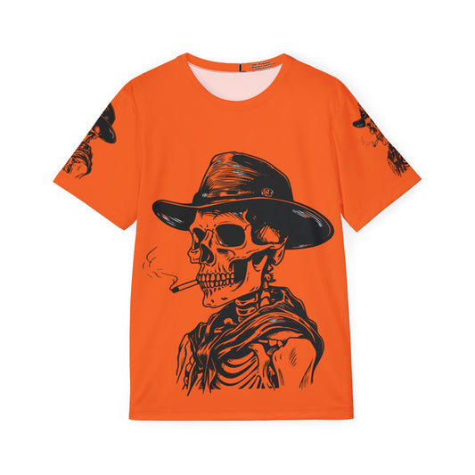 Orange Skull Graphic Sports Jersey | Perfect for Halloween, Festivals, Gym Wear, Bold Fashion Statement, Unique Gift Idea