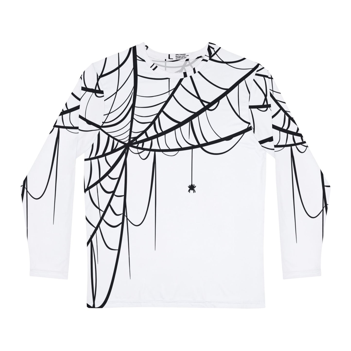 Men's Long Sleeve Shirt White with Spiderweb Design - Perfect for Halloween, Casual Wear, Gifts, and Parties