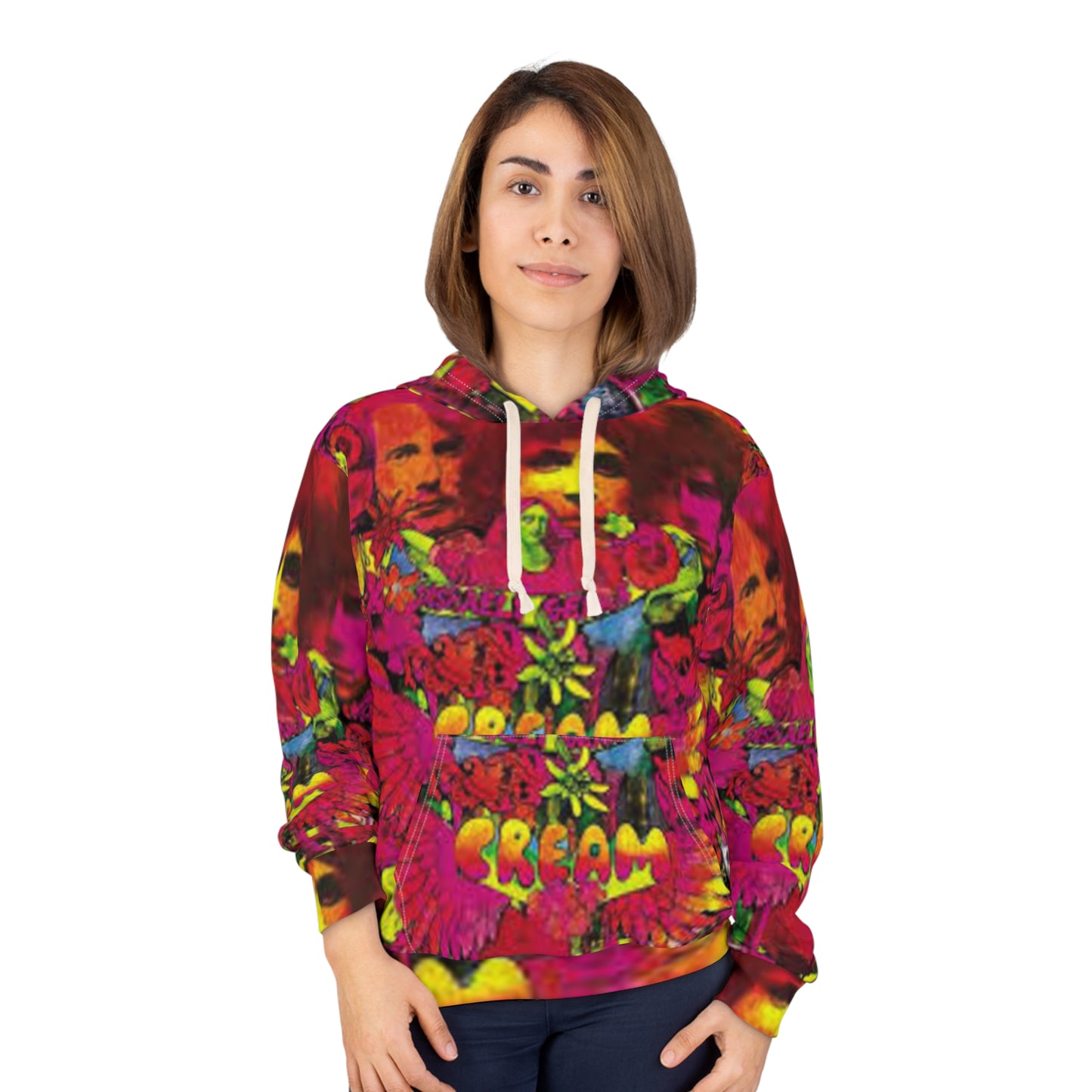 Cream Vibrant Psychedelic Hoodie | Unisex AOP Pullover | Festival Wear, Retro Style, Gift for Music Lovers, Unique Streetwear, Comfortable [...]
