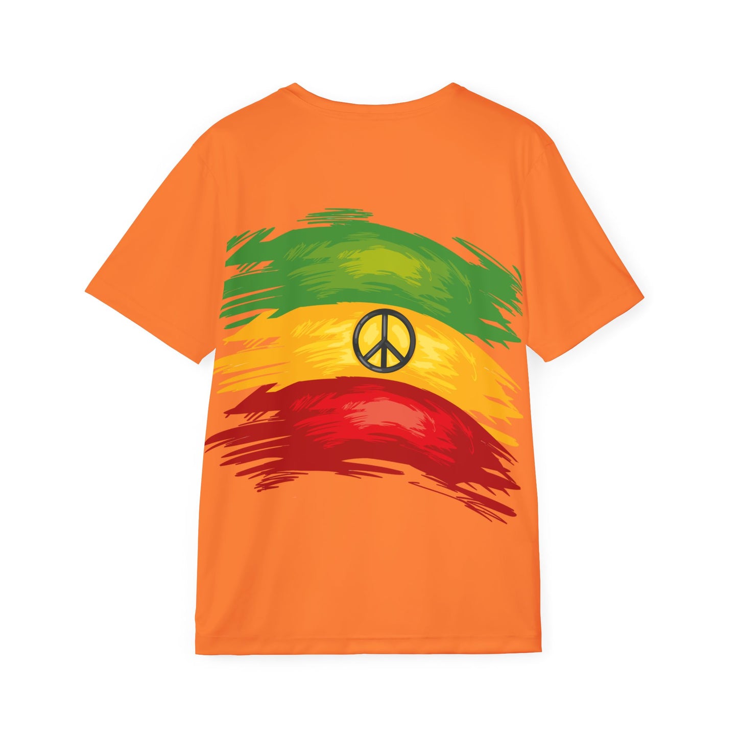 Orange Rasta Peace Men's Sports Jersey, Casual Tee, Athletic Wear, Music Festival Shirt, Gift for Him, Summer Sports Apparel