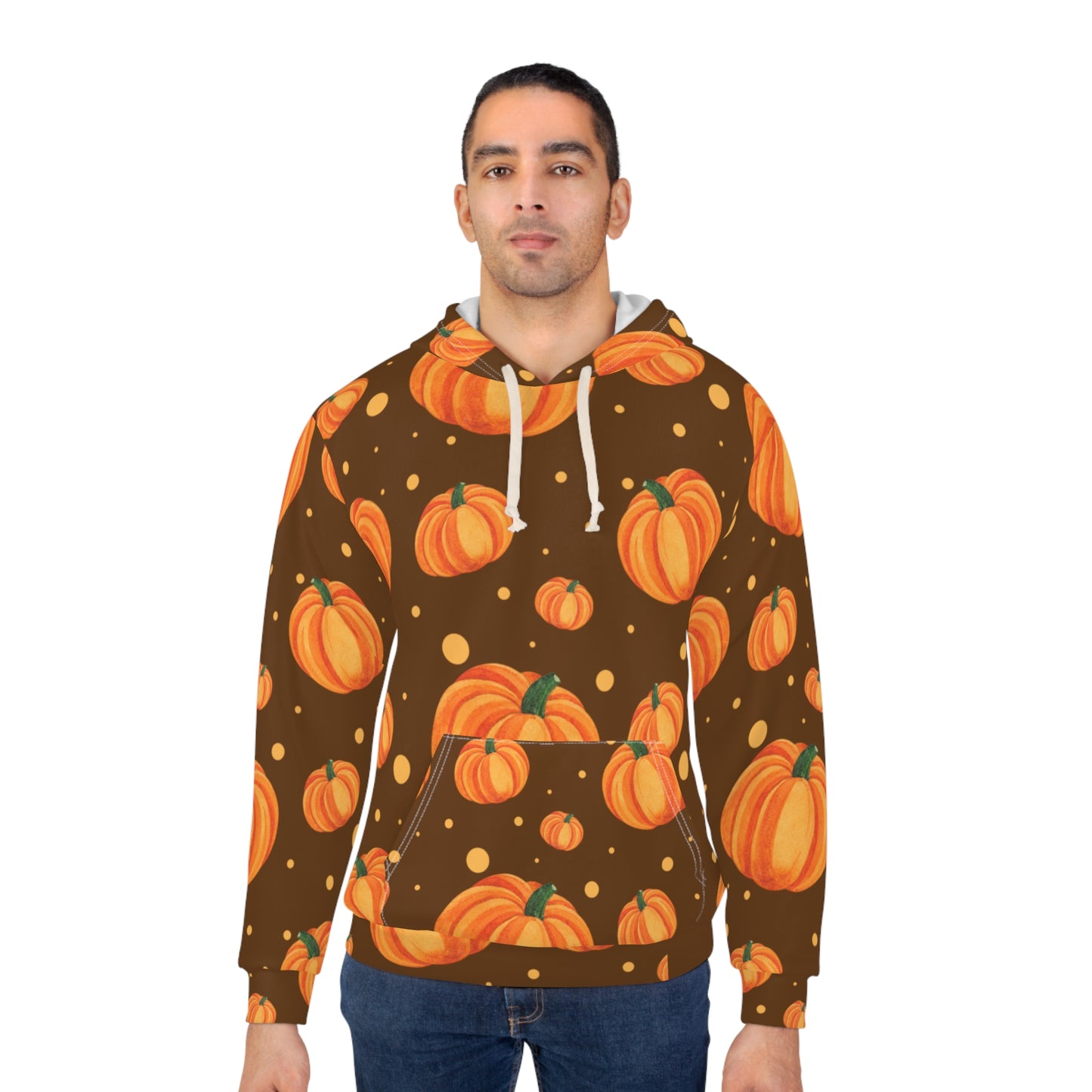Brown Pumpkin Spice Pullover Hoodie, Cozy Fall Apparel, Unisex Harvest Hoodie, Autumn Fashion, Halloween Sweater, Pumpkin Patch Hoodie