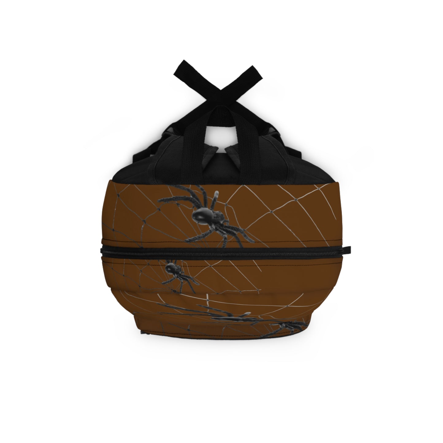 Spider Web on Dark Brown  Backpack, Stylish Daypack for Spooky Season, Ideal for Halloween, School, and Travel, Trendy Gift for Kids and Teens