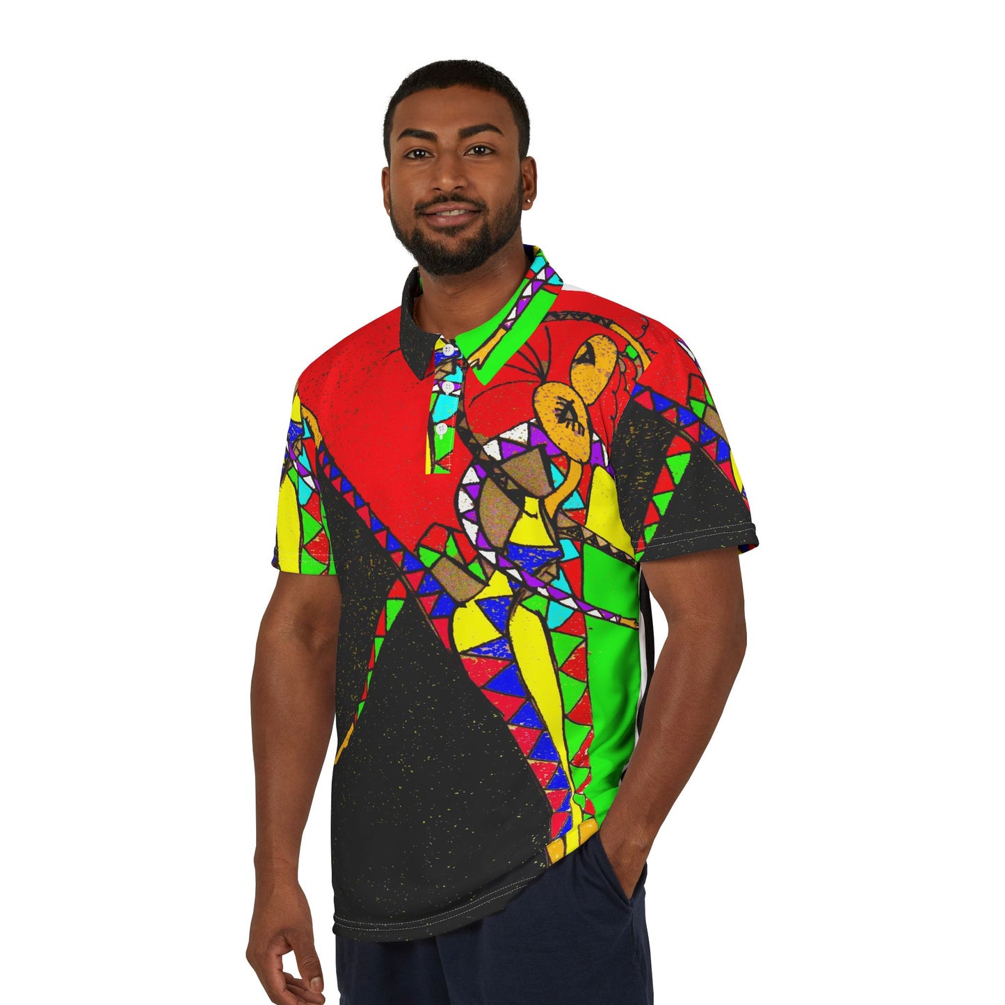 Stylish Unisex Polo Shirt - Casual Wear, Summer Fashion, Gift for Him/Her, Everyday Comfort, Colorful Dancers 2 Graphic Design