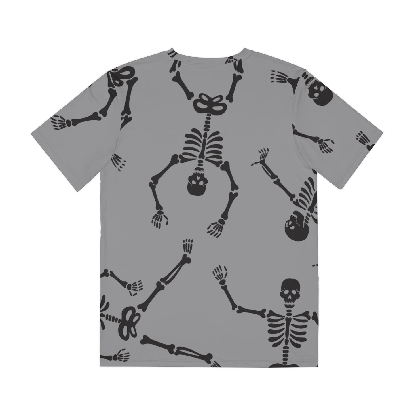 Grey Halloween Skeleton Tee, Fun Unisex Shirt, Spooky Graphic T-Shirt, Casual Costume Top, Perfect for Halloween Parties, Festive Wear