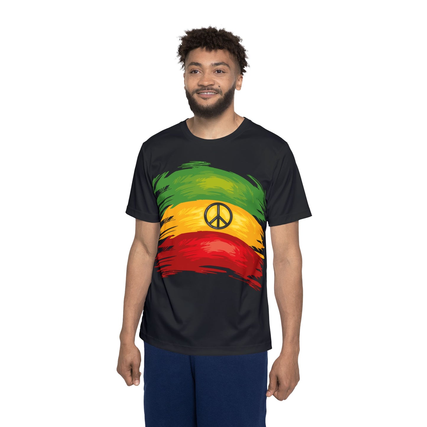 Black Rasta Peace Men's Sports Jersey, Casual Tee, Athletic Wear, Music Festival Shirt, Gift for Him, Summer Sports Apparel