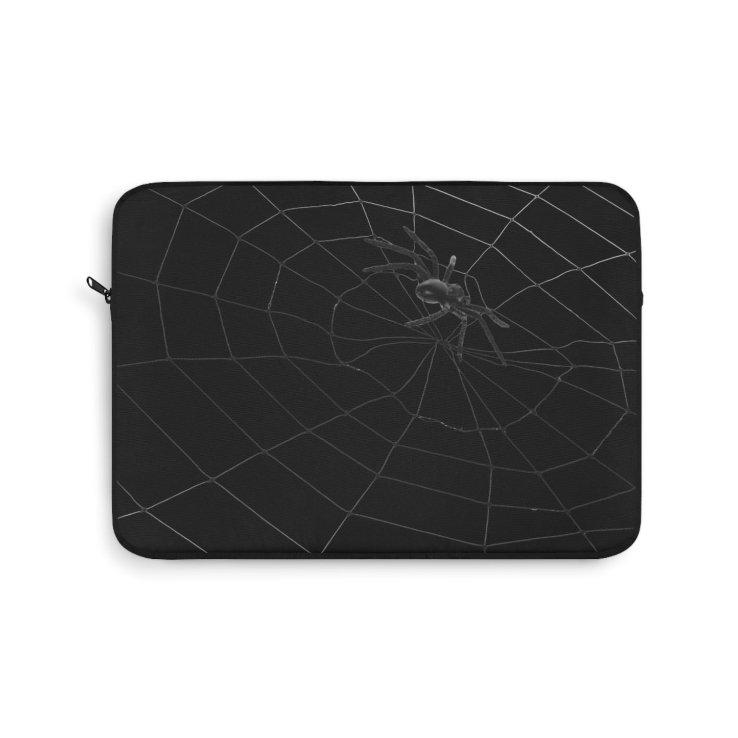 Spider in Web on Black Laptop Sleeve | Unique Laptop Case for Teens, Gift for Artists, Computer Sleeve, Geeky Tech Accessories