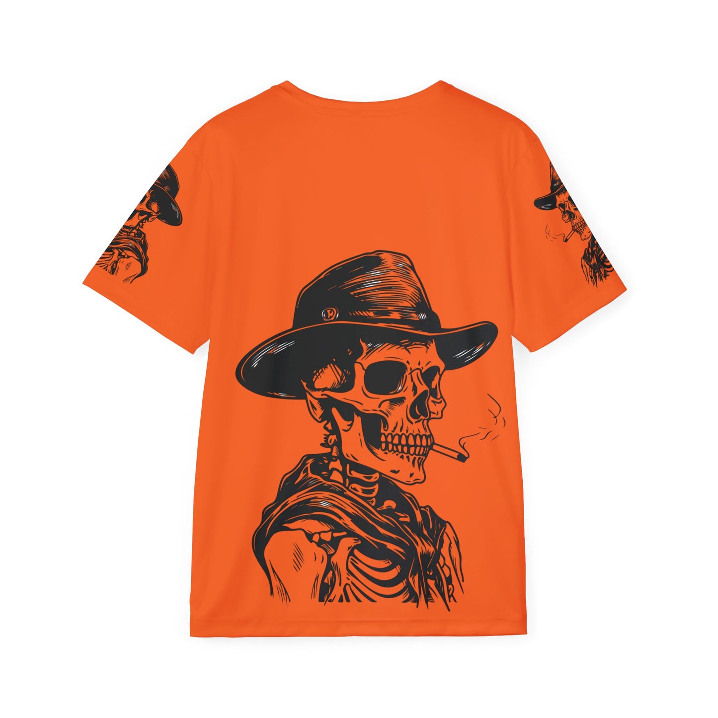 Orange Skull Graphic Sports Jersey | Perfect for Halloween, Festivals, Gym Wear, Bold Fashion Statement, Unique Gift Idea