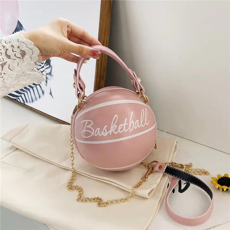 Versatile Pink Football & Basketball Shoulder Bag
